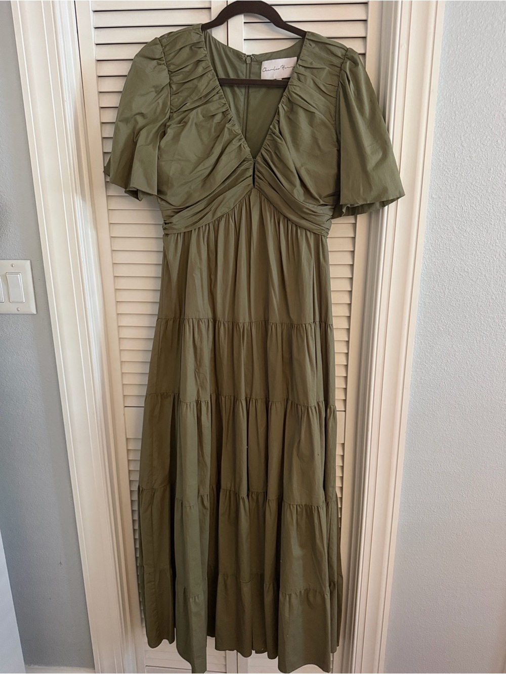 Olive Green Tiered Maxi Dress